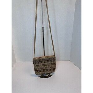 Vintage SHARIF USA‎ Bag 90's Leather Weave Small Roomy Crossbody Purse Zip Dust
